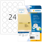 HERMA Sea labels A4 Ã˜ 40 mm round transparent extra strong adhesion film matt 600 pcs.
