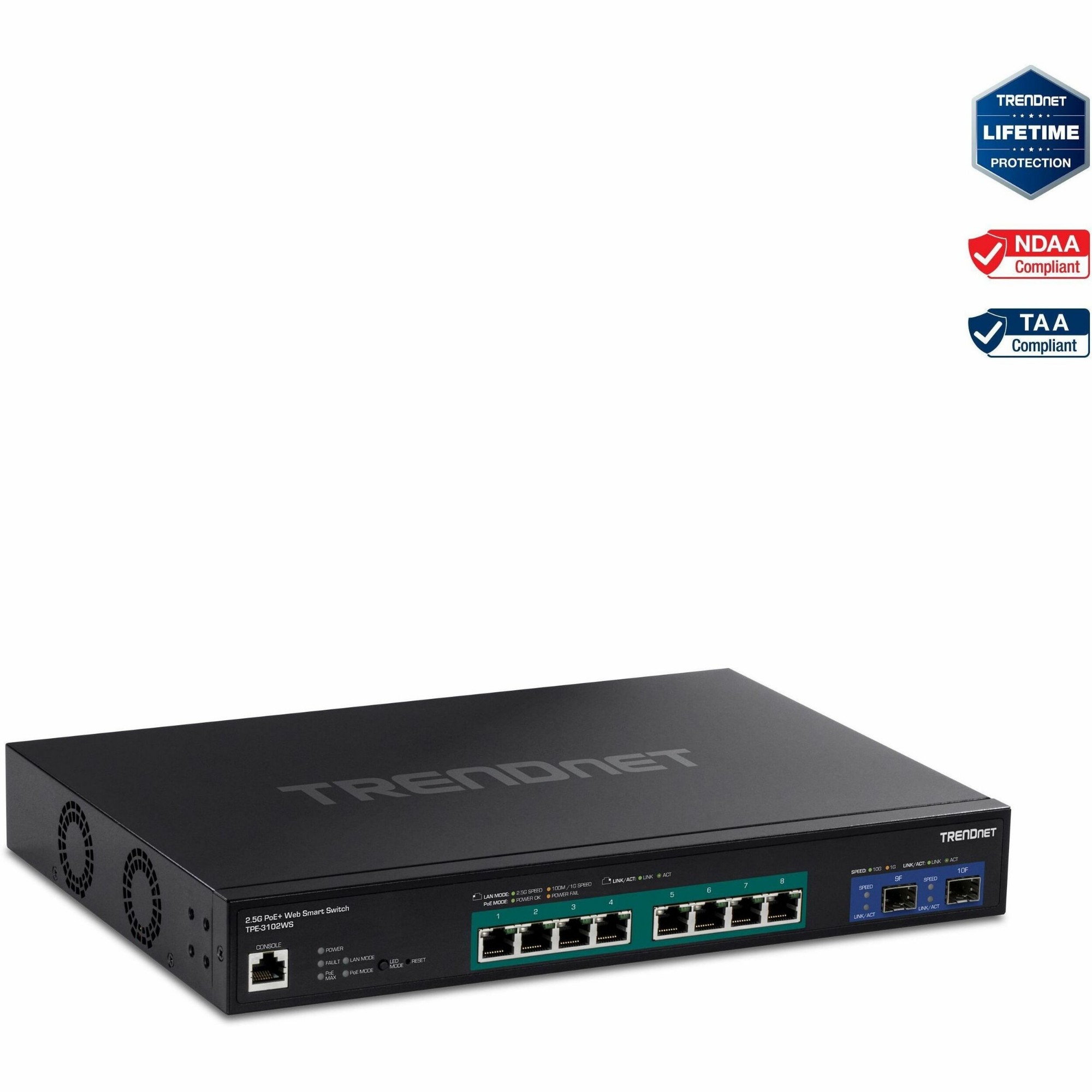 TPE-3102WS TRENDNET TPE-3102WS 10-Port 2.5G Web Smart PoE+ Switch with 10G SFP+ Slots