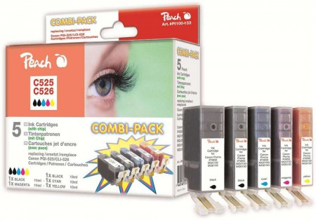 Image of Peach PI100-133 ink cartridge Black, Cyan, Magenta, Yellow 5 pc(s)