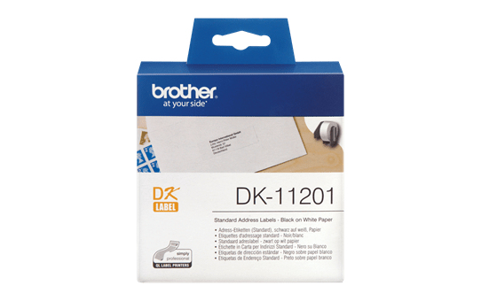 Brother Black on White Paper Standard Address Labels (Pack of 400) DK11201