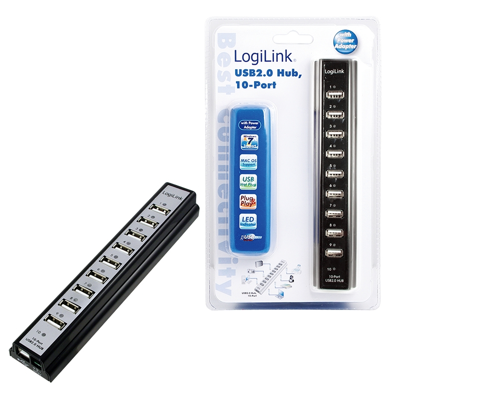 Image of LogiLink UA0096 interface hub 480 Mbit/s Black