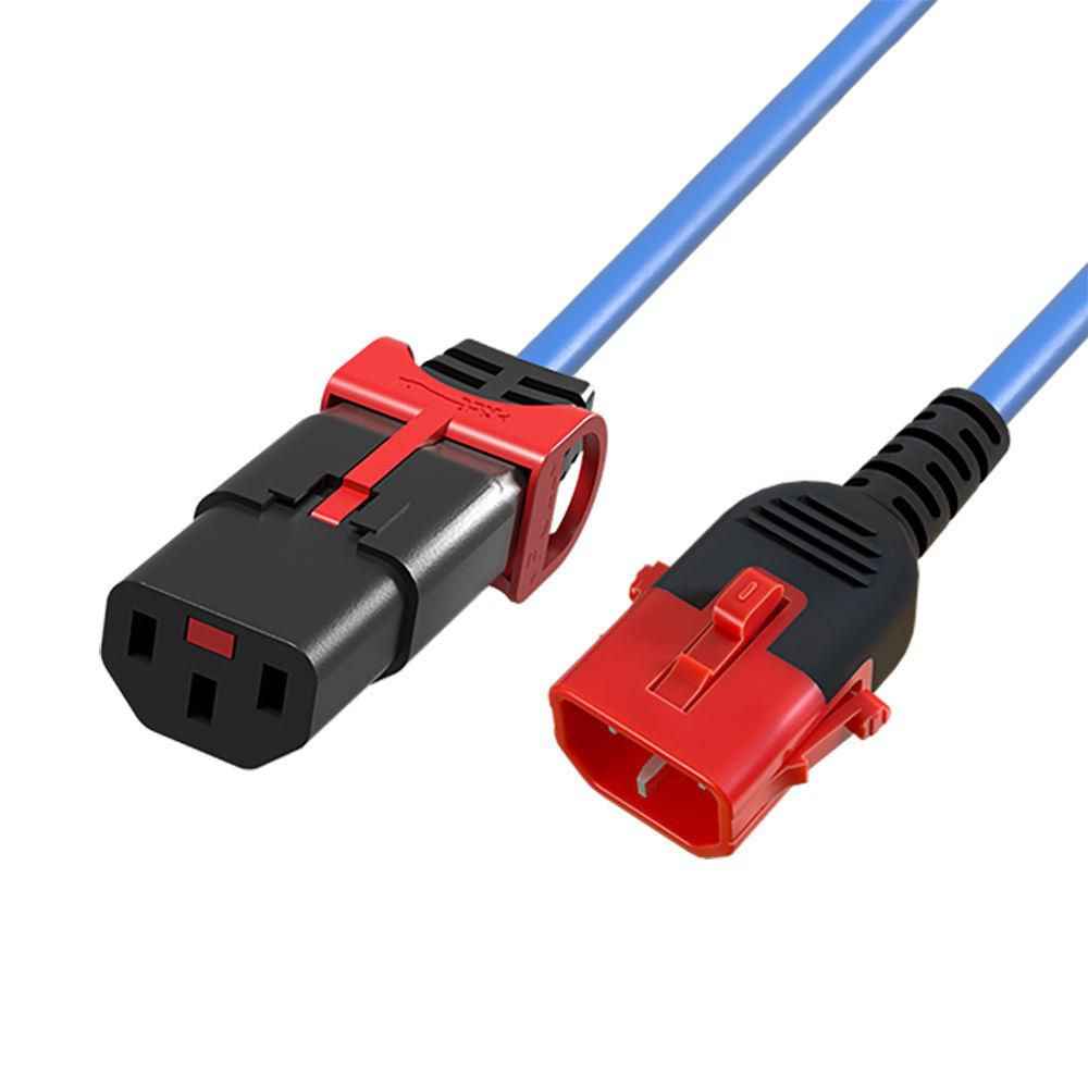 Microconnect Black Powercord C13 Iec Lock+ - C14 Iec Lock Dual Locking