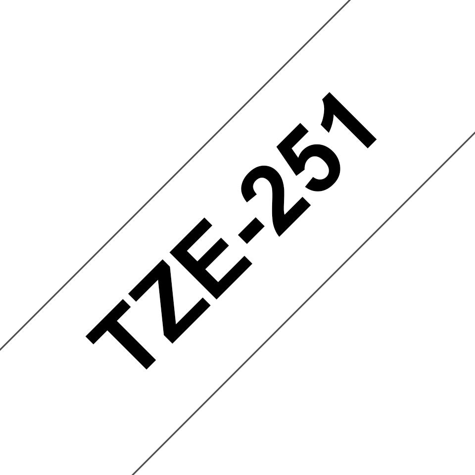 Brother P-Touch TZe 24mm Black on White Labelling Tape TZE251