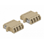 DeLOCK Optical Fiber Coupler LC Quad female to LC Quad female Multi-mode 2 pieces beige