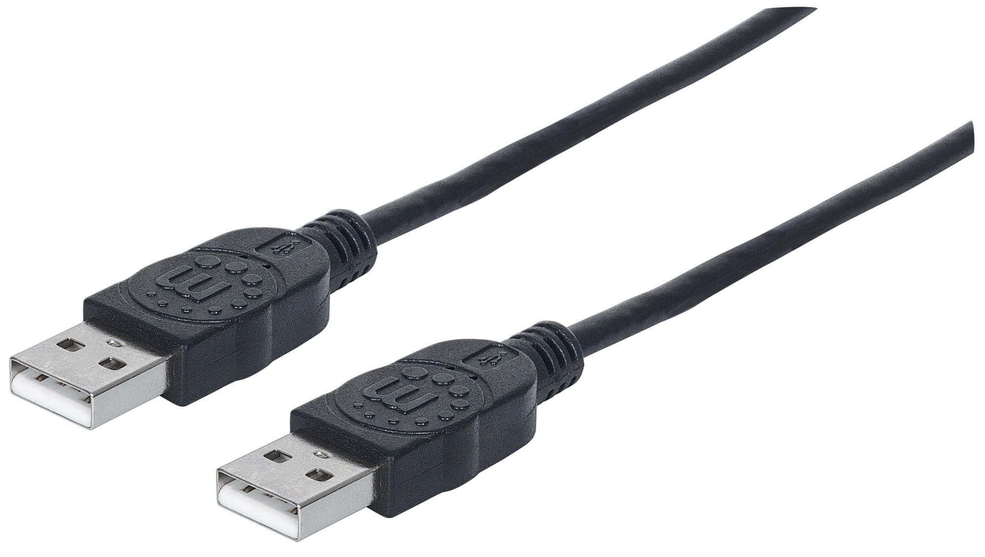 Image of Manhattan USB-A to USB-A Cable, 3m, Male to Male, Black, 480 Mbps...