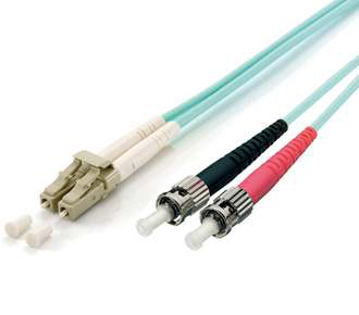 Image of Equip LC/ST Fiber Optic Patch Cable, OM3, 1m