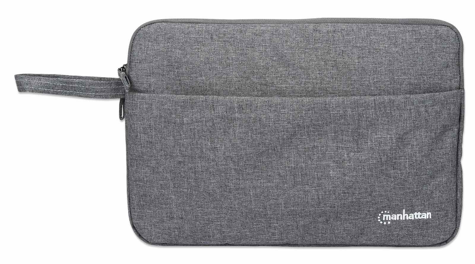 Manhattan Seattle Laptop Sleeve 14.5", Grey, Padded, Extra Soft Internal Cushioning, Main Compartment with double zips, Zippered Front Pocket, Carry Loop, Water Resistant and Durable