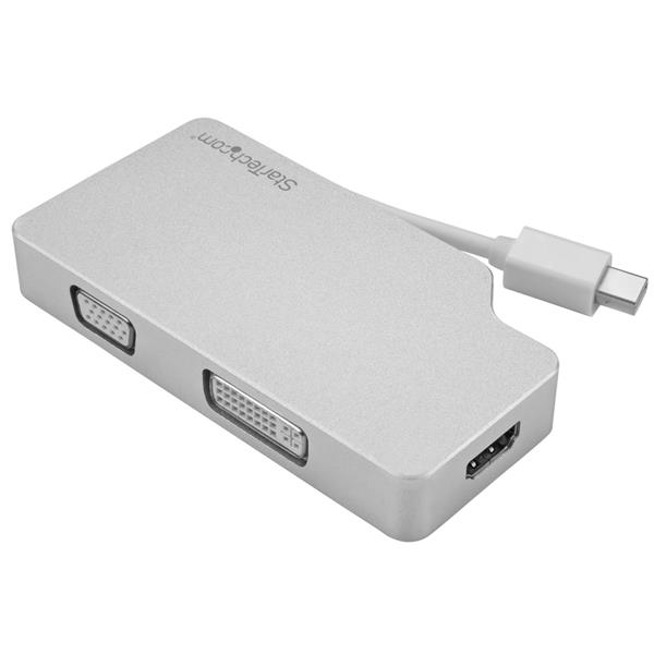 StarTech.com Aluminum Travel A/V Adapter: 3-in-1 Mini DisplayPort to VGA, DVI or HDMI - 4K