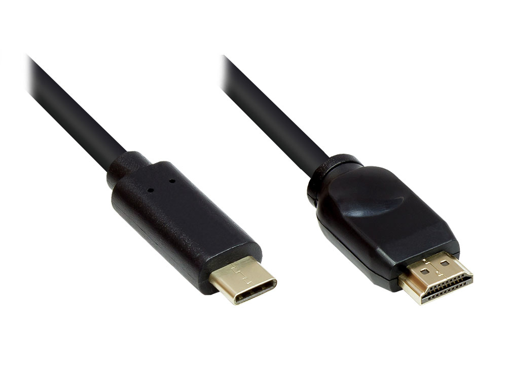 Alcasa GC-M0103 video cable adapter 5 m USB Type-C HDMI Type A (Standard) Black