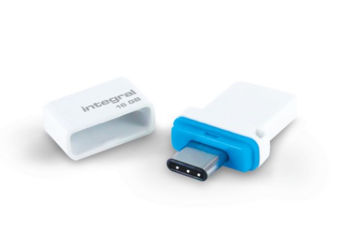 Integral 16GB USB3.0 DRIVE FUSION DUAL TYPE-C BLUE UP TO R-180 W-25 MBS USB flash drive USB Type-A / USB Type-C 3.2 Gen 1 (3.1 Gen 1) White, Blue