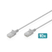 Digitus CAT 6 U-UTP Slim patch cable, 2 m, gray, 10 pieces