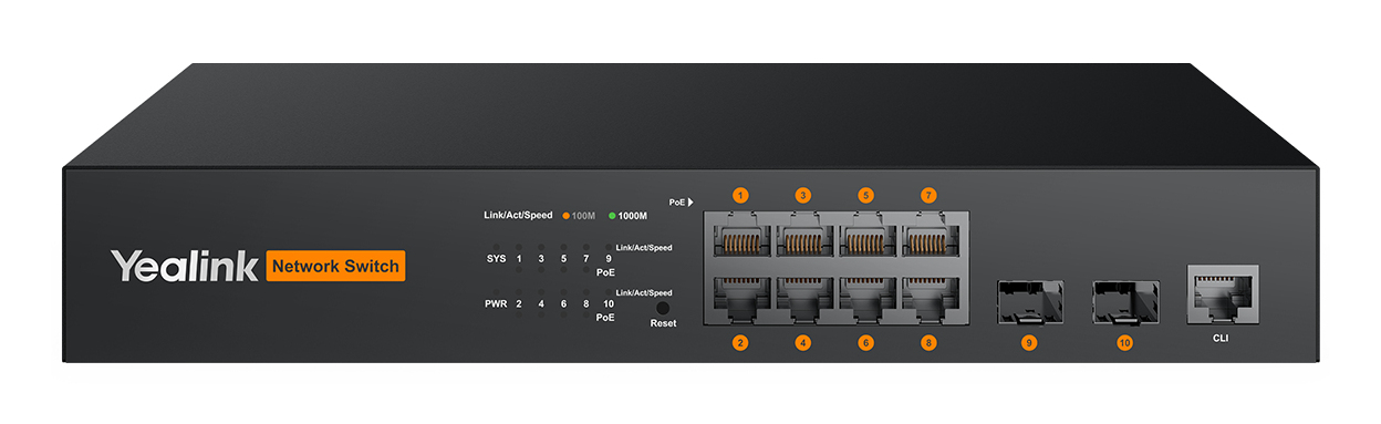 Photos - Switch Yealink RCH80 Managed L2+ Power over Ethernet  Black 1303227 (PoE)