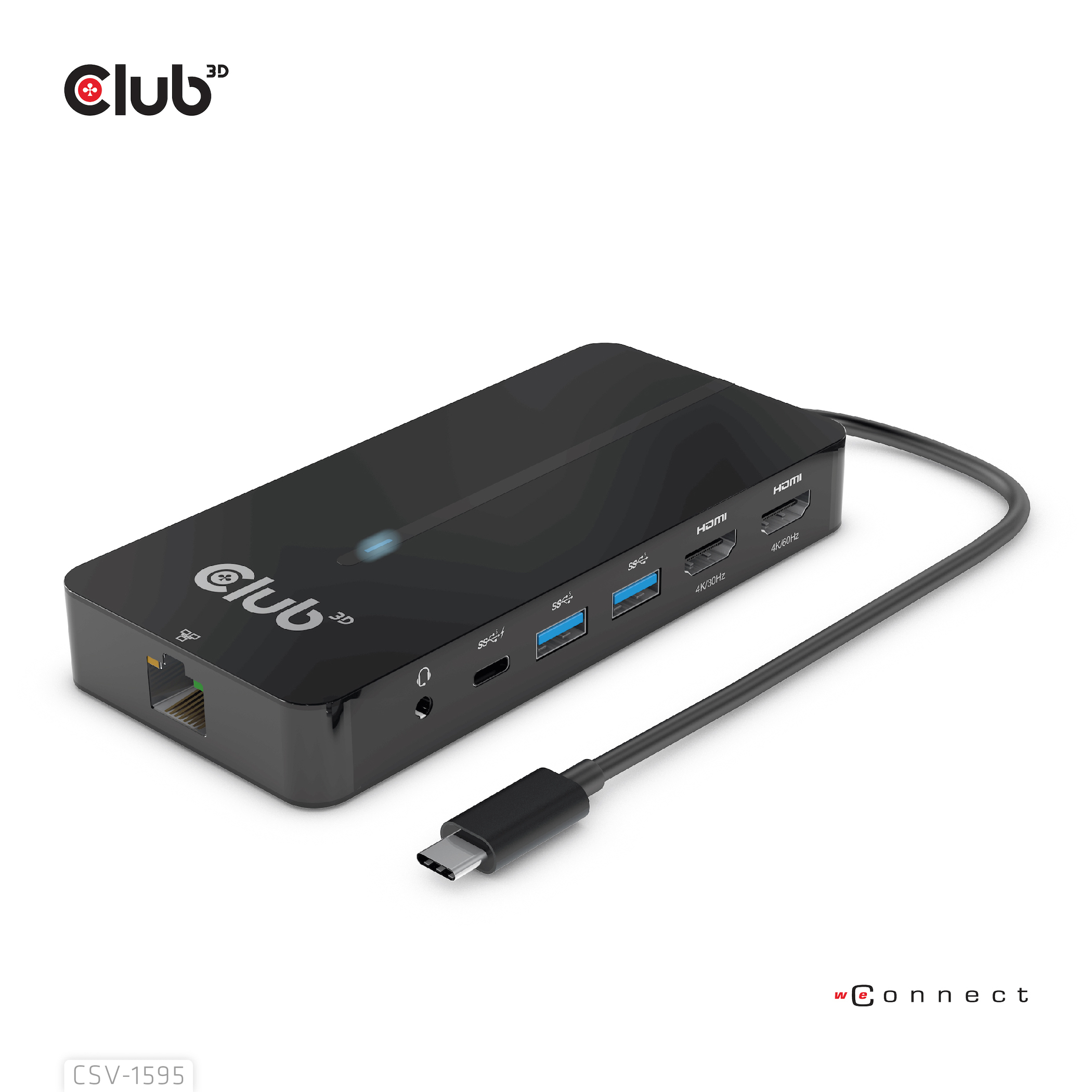 Image of CLUB3D Type-C 7-in-1 hub with 2x HDMI, 2x USB Gen1 Type-A, 1x...