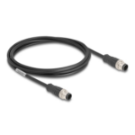 DeLOCK M12 Cable A-coded 8 pin male to male PVC 2 m