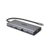 Ugreen 11-in-1 USB-C Hub to 3x USB-C/2x USB-A/HDMI/VGA/RJ45/SD/TF/3.5mm - Gray Docking Dock Grey