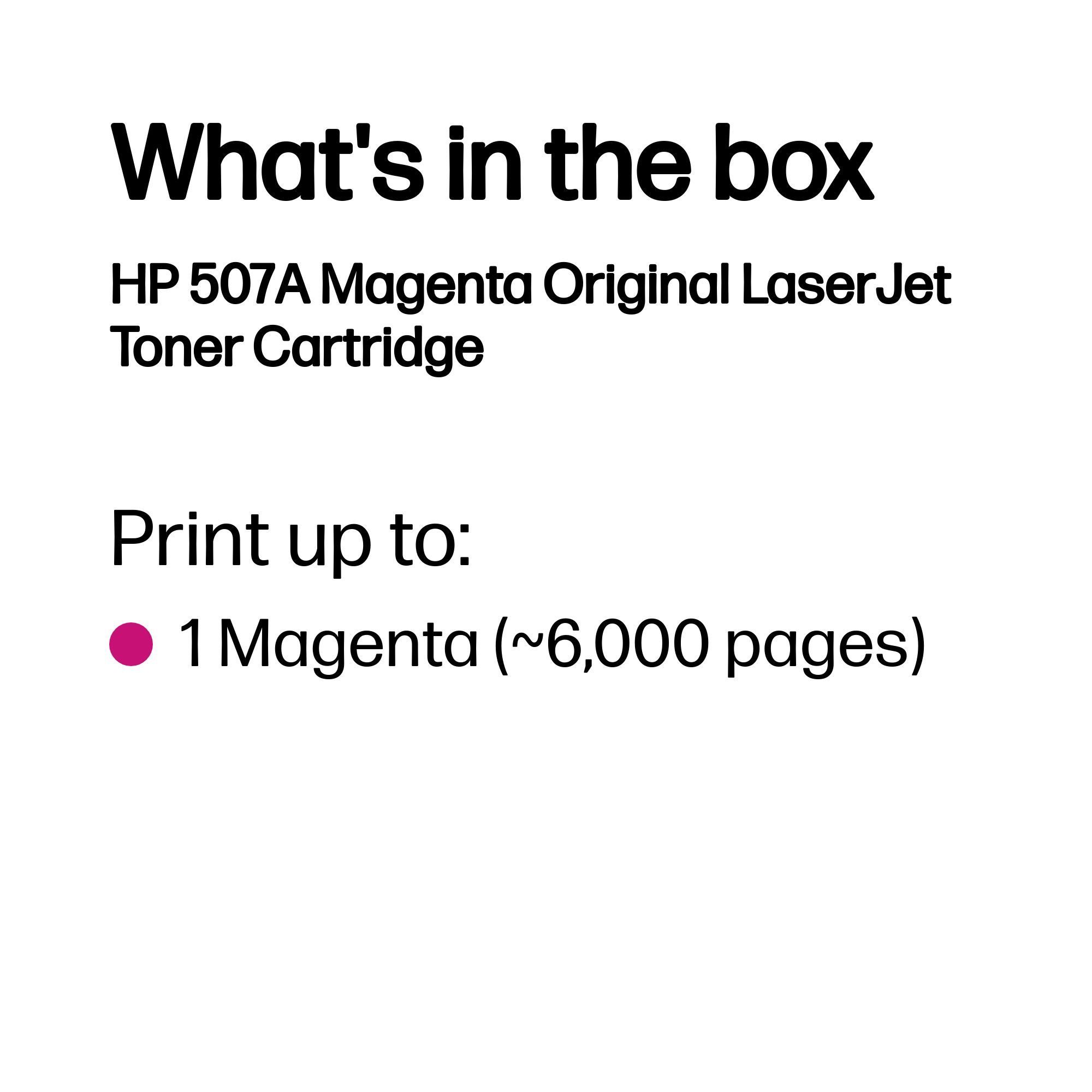 HP CE403A/507A Toner cartridge magenta, 6K pages ISO/IEC 19798 for HP LaserJet EP 500