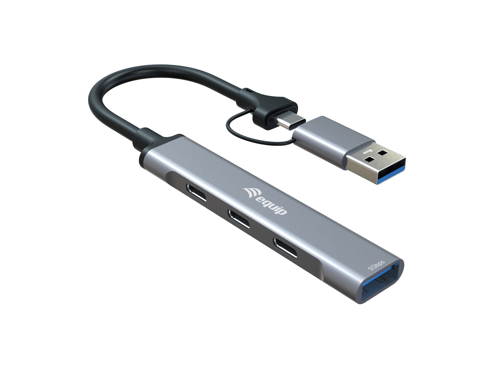 Equip 4-Port USB 3.2 Gen 1/2.0 Hub, USB-C x 3 + USB-A x 1