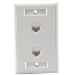 C2G Two Port Cat5E RJ45 Configured Single Gang Wall Plate - White