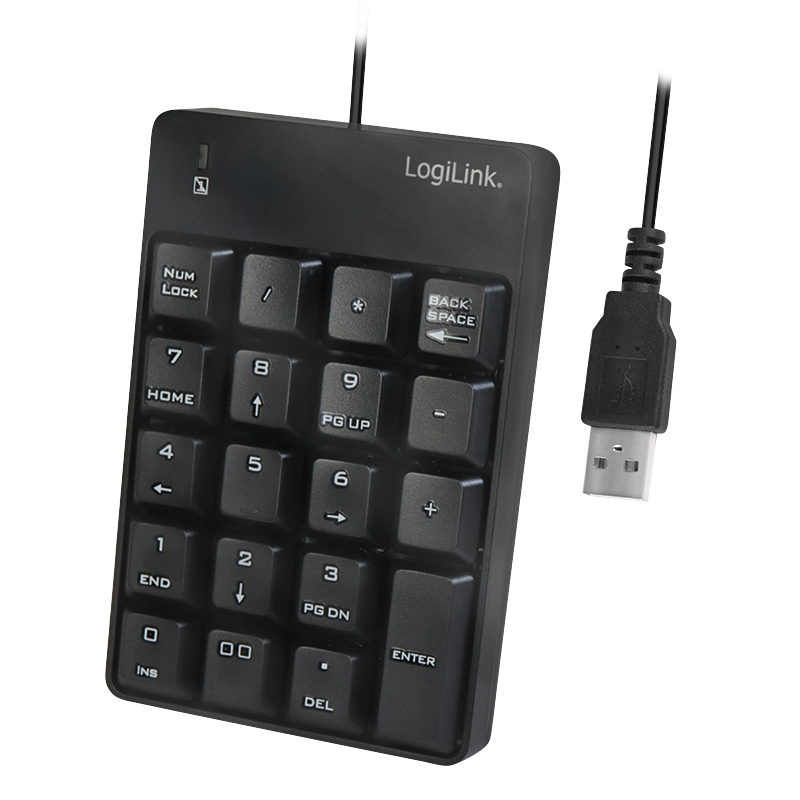 LogiLink ID0184 numeric keypad Laptop Black