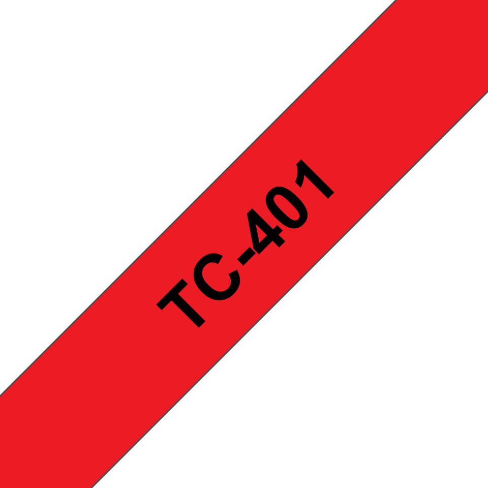 Brother TC-401 DirectLabel black on red 12mm x 7,7m for Brother P-Touch TC 9-12mm