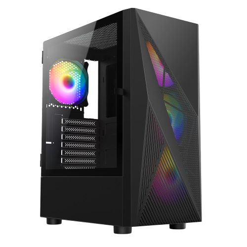 Image of VIDA Tempest Black ARGB Gaming Case w/ Glass Window ATX 4x ARGB Fans