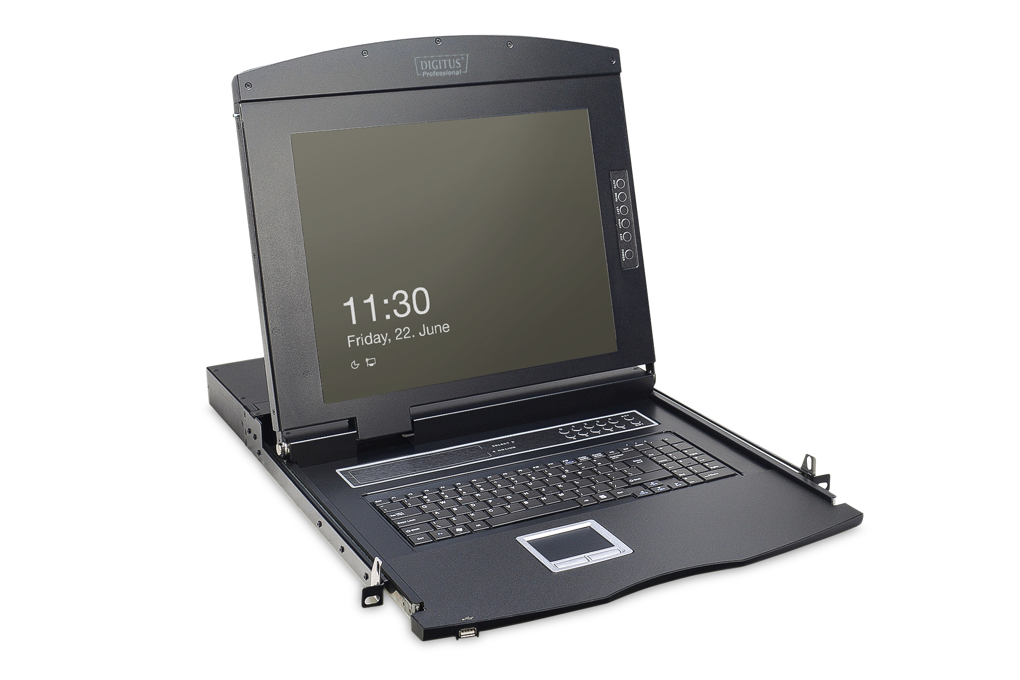 Image of Digitus 17" LCD KVM Console, 16-Port VGA, german Keyboard