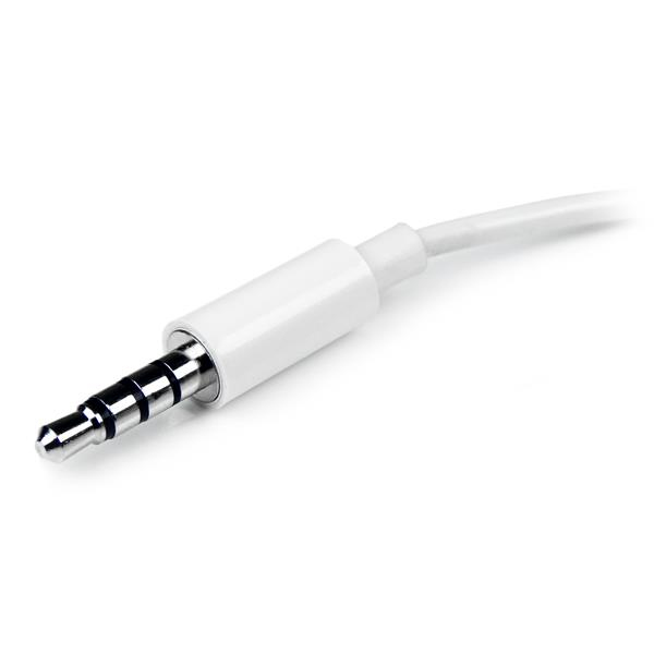 StarTech.com White headset adapter for headsets with separate headphone / microphone plugs - 3.5mm 4 position to 2x 3 position 3.5mm M/F