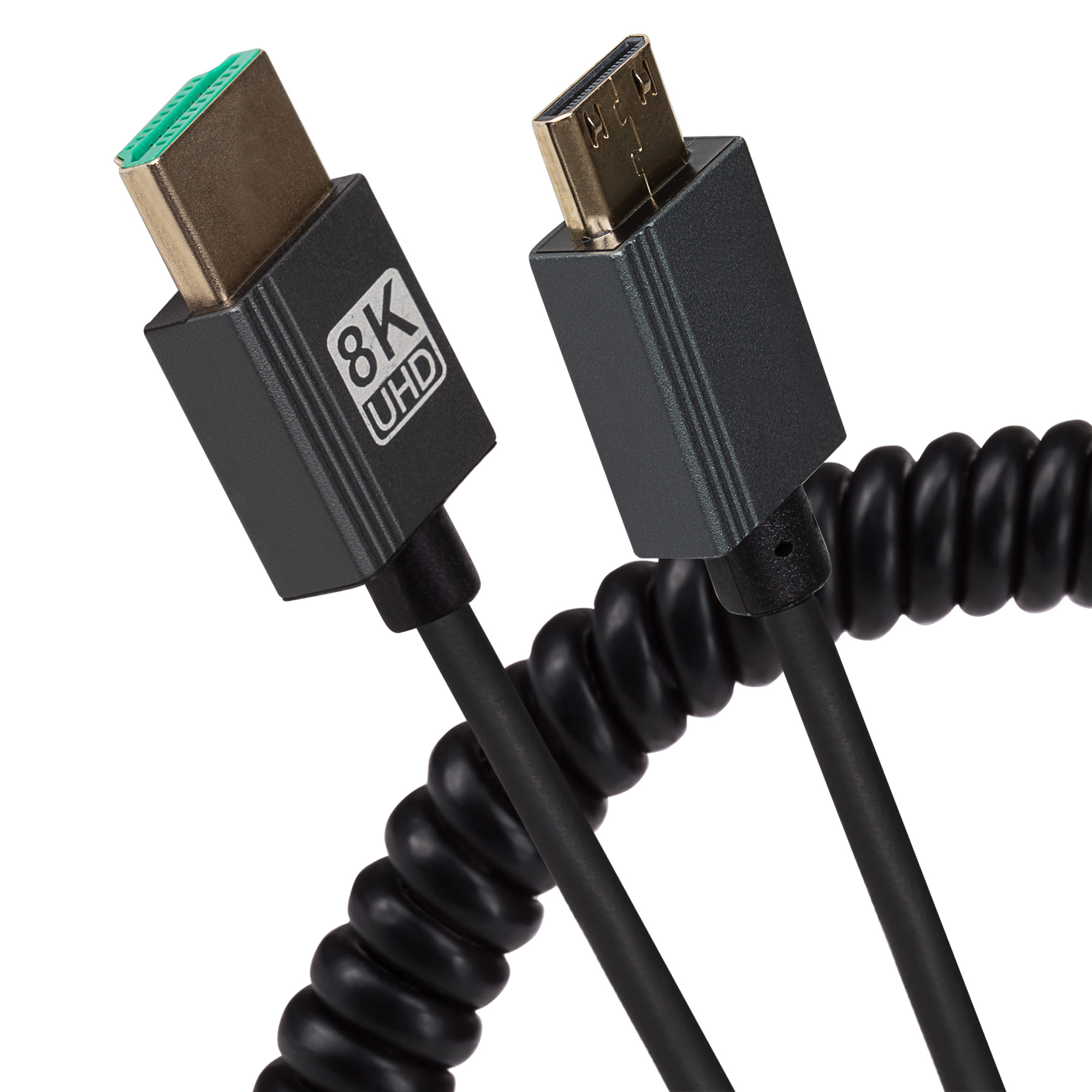 HDMI to Mini HDMI Coiled Cable 8K Ultra HD @60Hz 1m - Black thumbnail