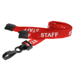 Digital ID 15mm Recycled Red Staff Lanyards with Plastic J Clip (Pack of 100)