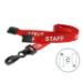Digital ID 15mm Recycled Red Staff Lanyards with Plastic J Clip (Pack of 100)