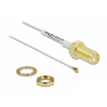 DeLOCK Antenna Cable SMA jack bulkhead to I-PEX Inc., MHF 4 plug 0.81 20 cm thread length 10 mm white