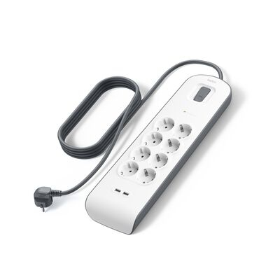 Belkin BSV804VF2M-V2 surge protector Grey. White 8 AC outlet(s)