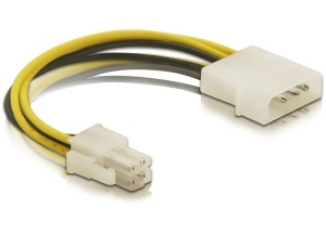Image of DeLOCK Cable P4 male > Molex 4pin male Multicolour 0.13 m