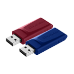 Verbatim Slider - USB-Stick - 2x32 GB - Blauw/Rood