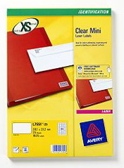 Image of Avery L7551-25 printer label Transparent