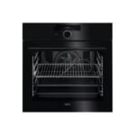 AEG 8000 Series Pyrolytic Self-Cleaning Digital Electric Smart Single Oven with Food Probe - Black