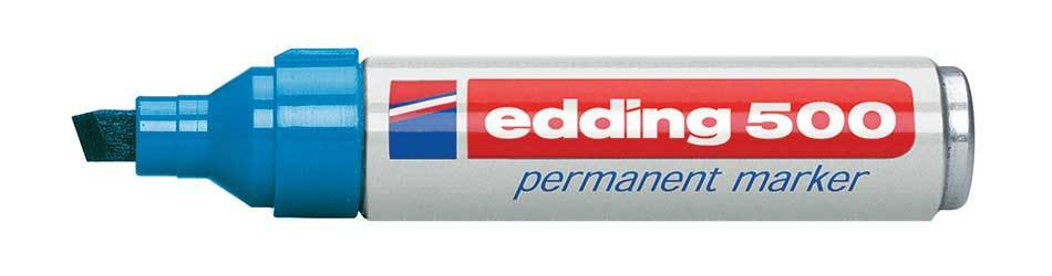 Image of Edding 500 permanent marker Chisel tip Blue 10 pc(s)