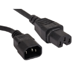 4Cabling 0.5m IEC C14 to C15 High Temperature Extension Cable | Black