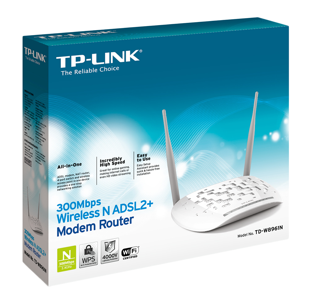 TP-LINK TD-W8961N Fast Ethernet White wireless router