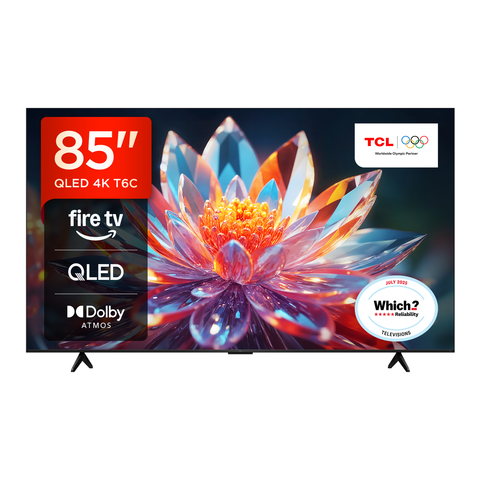 TCL T6C -UK 85 inch QLED 4K HDR 10+ Dolby Vision & Atmos Smart Fire TV