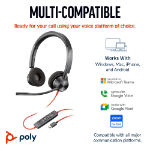 POLY Blackwire 3320 Stereo USB-C Headset +USB-C/A Adapter