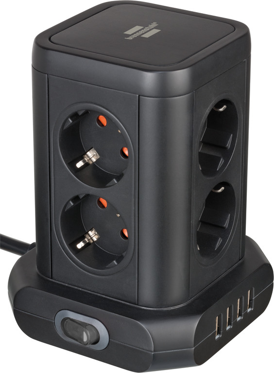 Image of Brennenstuhl 1153560000 power extension 2 m 8 AC outlet(s) Indoor...