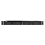 QNAP 1U 4-bay 3.5"+2xE1.S rackmount NAS, Intel 4-core CPU, 8GBDDR5 SODIMM RAM (max 1x 16GB), 2x 2.5GbE, 1 x PCIe Gen3x2 slot, 3 x USB2.0, 1 x USB3.2 Gen2, 2 x 350W