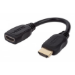 Manhattan HDMI with Ethernet Extension Cable, 4K@60Hz (Premium High Speed), Male to Female, Cable 20cm, Black, Ultra HD 4k x 2k, Fully Shielded, Gold Plated Contacts, Lifetime Warranty, Polybag