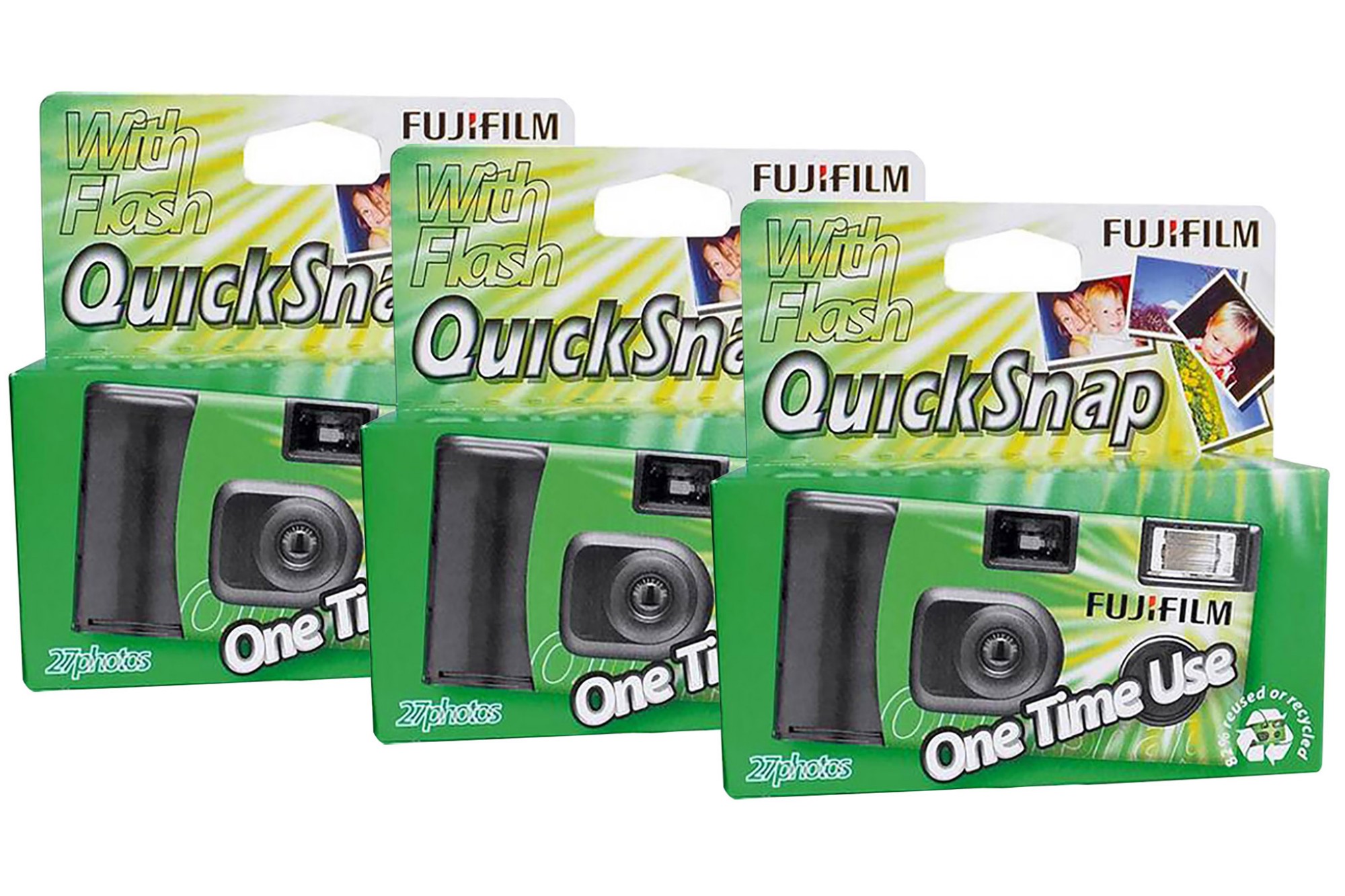 70100128650X3 FUJI Superia Xtra 400 VV Type 27 Exposures QuickSnap Disposable Camera with Flash - Pack of 3