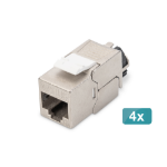 Digitus Cat. 6A keystone module, shielded with intelligent cable manager - 4 pcs.