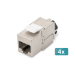Digitus Cat. 6A keystone module, shielded with intelligent cable manager - 4 pcs.