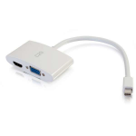 C2G 20cm Mini DisplayPort to HDMI or VGA Adapter Converter 4K UHD - White