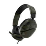 Turtle Beach Recon 70 bedrade multiplatform-gamingheadset, XBOX, PC en PS5 - Green Camo, XBOX Series X|S, XBOX One, PlayStation, PS4, mobiel, ‘flip-to-mute’-microfoon, 40 mm speakers, zachte oorkussens