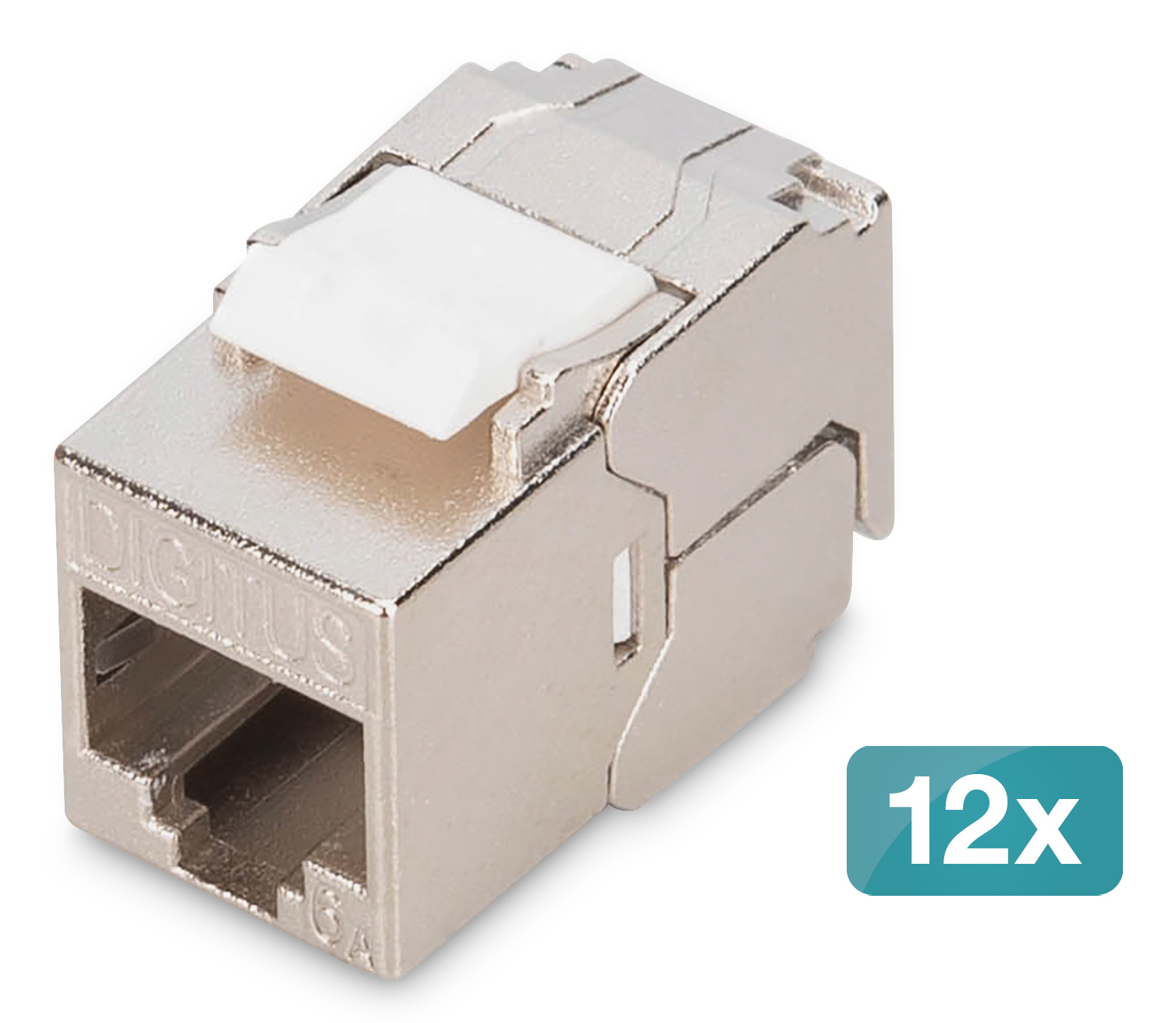 Digitus CAT 6A compact keystone module, shielded, tool-free mounting connection, 12 pcs.